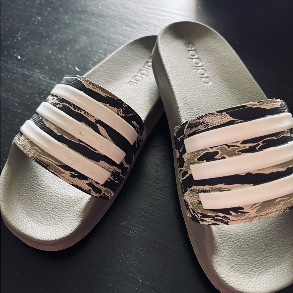 Adidas Gray Camouflage Slides
